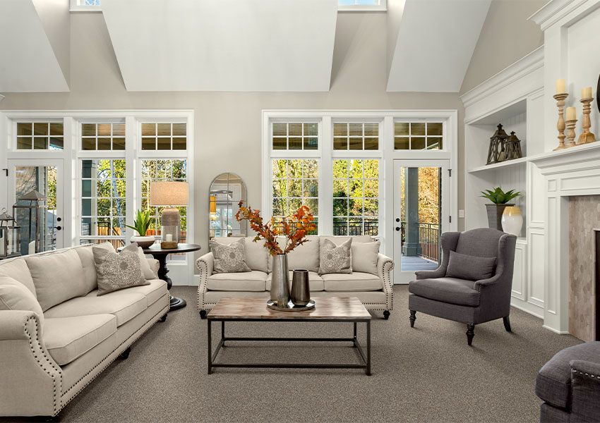 beige carpet in living room
